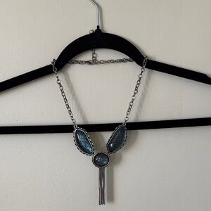 Elegant Silver and Blue Necklace